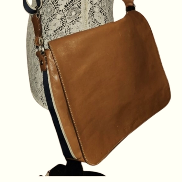 Coach Tan Leather Heritage Web Map Messenger Bag - Picture 5 of 15